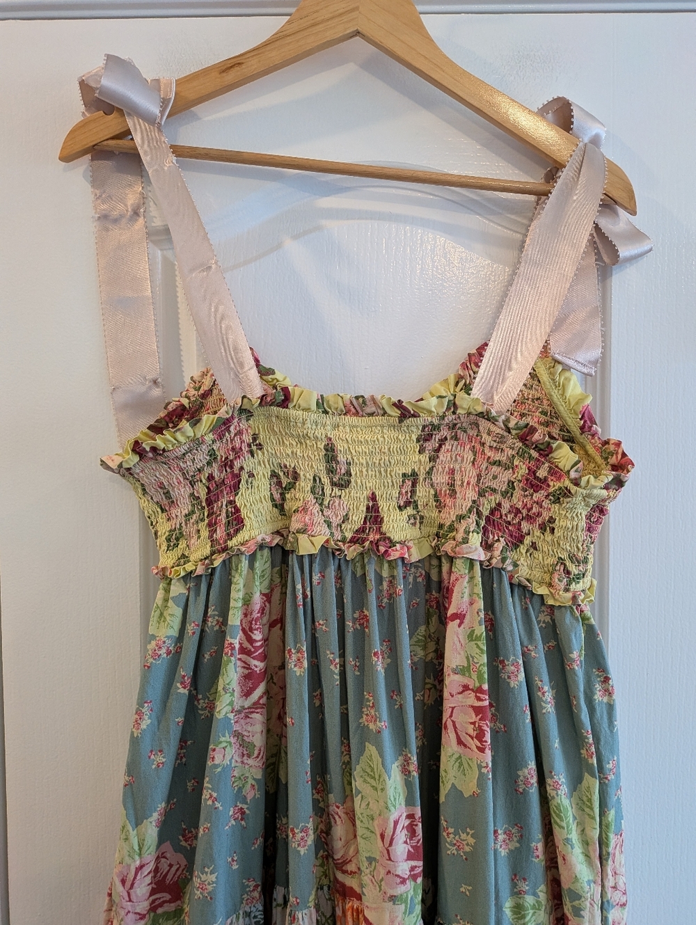 Free People Bluebell Maxi Dress Size L Cottagecore Whimsical Garden Floral Fairy - Picture 12 of 16